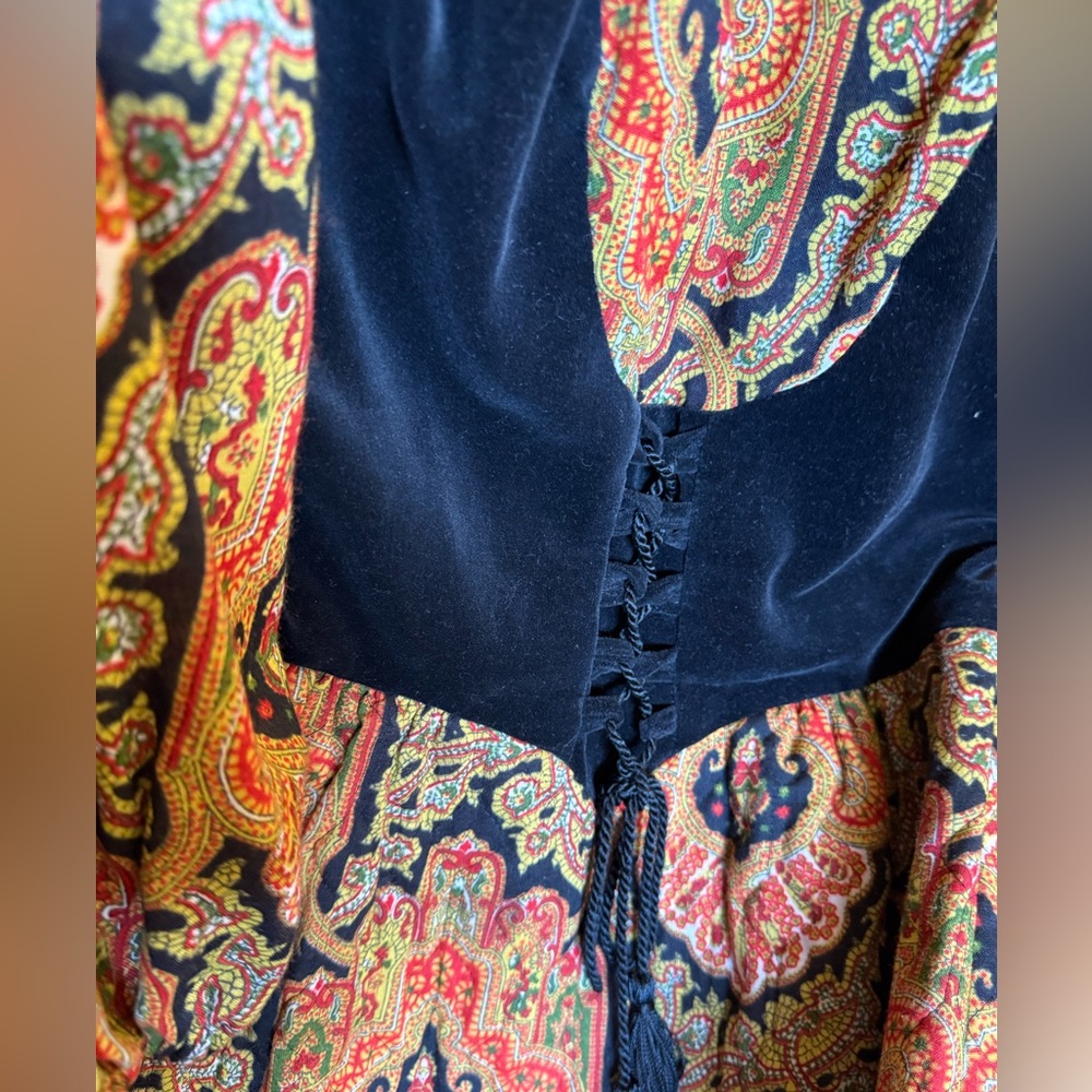 Vintage 70’s Paisley Corset Maxi Dress - Picture 7 of 10